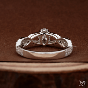 0.5CT Oval Cut Lab Grown Diamond <b>Ring</b> IGI Certified Twisted Pave <b>Split</b> Shank Engagement <b>Ring</b> in 10K White Gold - Product Image 3