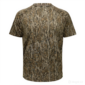 T-shirt camouflage respirant pour homme, 100 % coton, col rond, pour la randonnée, la chasse et l'entraînement - Product Image 2
