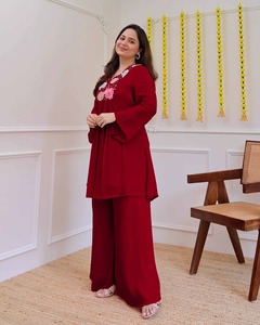 Women's Casual Two-piece Short Set <b>Viscose</b>/Polyester Wide Leg Breathable Summer Finest Detailing Embroidery Designed comfort - Product Image 5