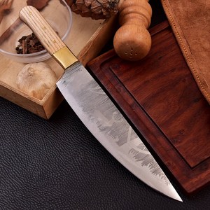 Cuchillo de Chef Personalizado Hecho a Mano de Acero de Damasco con Punta Caída, Mango de Madera, Hoja Afilada como una Navaja, OEM, Marca Privada, Cuchillo de Caza para Exteriores - Product Image 4