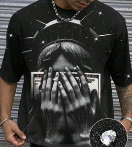 เสื้อยืดโอเวอร์ไซส์ผู้ชายแบบสั่งทำพิเศษ ผ้าฝ้ายพรีเมียม ทรงหลวม พิมพ์ลายกราฟิก 300 GSM ผ้าฟลีซ สไตล์สตรีทแวร์ คอกลม แขนสั้น รับผลิตแบบ OEM - Product Image 6