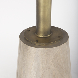 Modern Solid Mango Wood Bistro Café <b>Table</b> with Matte Gold Metal Base Contemporary Dining <b>Table</b> - Product Image 2