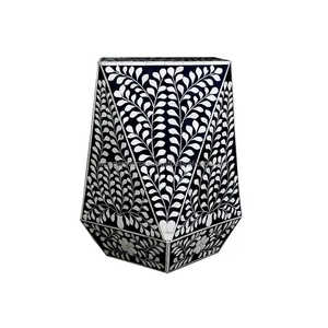 WONDEROVERSEAS Tabouret fait à la main en incrustation d'os pour fabriqué dans un design unique Meuble de console rond en incrustation d'os à vendre - Product Image 2