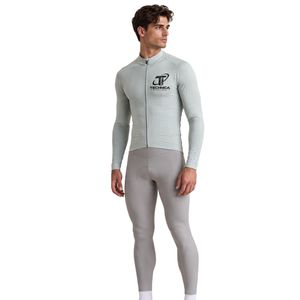 Maillot de Ciclismo Personalizado para Hombre, Gris Claro, Transpirable, Manga Larga, Cierre Completo, Rendimiento, Ciclismo de Carretera, Deportivo - Product Image 2