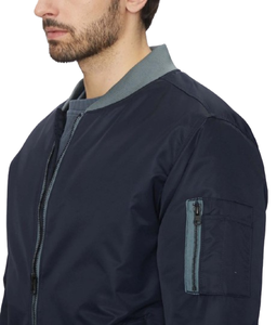แจ็คเก็ตบอมเบอร์แบบสั่งทำ OEM สำหรับผู้ชาย เสื้อแจ็คเก็ตนักบินสไตล์สตรีทแวร์ ทำจากไนลอน มีกระเป๋าซิป - Product Image 4