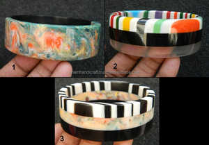 Gemelos hechos a mano personalizados altamente pulidos, brazalete de resina de moda estilo Ángel Vintage, artesanía de resina para mujeres de la India - Product Image 5