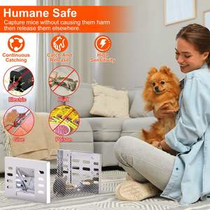 2ชิ้นตัวดักหนูมีวงจรต่อเนื่องอัตโนมัติกับดักกรงหนูที่มีชีวิตสำหรับสัตว์เล็กสัตว์รบกวน Control_chipmunk หนู - Product Image 6