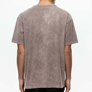 Camiseta de Algodón Oversize para Hombre, Estilo Tie Dye, Manga Corta, Cuello Redondo, Color Sólido, Corte Casual, Gris - Product Image 4