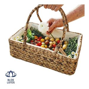 Panier en jacinthe d'eau le plus vendu pour le rangement du linge, organisation domestique écologique, utilisation quotidienne, boîte en fibres végétales durables - Product Image 1