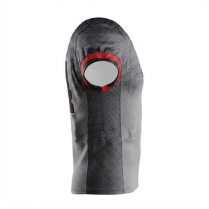 Maillot de football pour homme 24 gris rouge noir imprimé numérique en mesh respirant à manches courtes coupe régulière pour adulte toutes saisons coupe-vent - Product Image 3