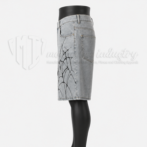 Pantalones Cortos de Mezclilla Holgados para Hombre, Estilo Vintage, Lavados, Largos hasta la Rodilla, Estilo Urbano - Product Image 5