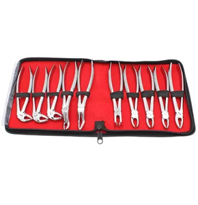 Juego de Instrumentos Quirúrgicos Dentales con Logotipo Personalizado, Pinzas (Forceps) Manuales para Extracción de Dientes con Patrón en Inglés, Empaque Personalizado - Product Image 1