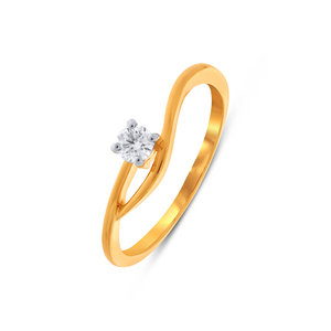 Élégante bague halo en diamant finition or jaune, pierre centrale taille ronde 1,20 ct, bande pavée, bijoux de luxe classiques - Product Image 1