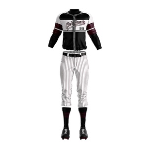 Venta al por mayor de calidad superior V cuello uniforme de béisbol Conjunto personalizado sublimado Unisex alta tela - Product Image 4