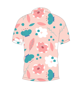 เสื้อโปโลแขนสั้นผู้ชายพิมพ์ลายดอกไม้สีชมพูเสื้อแฟชั่นฤดูร้อนลำลองสำหรับผู้ชาย - Product Image 2