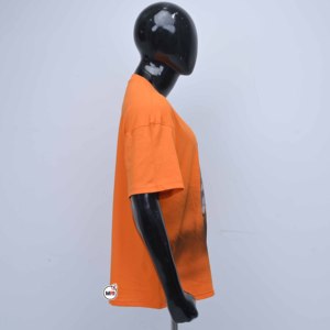 Best Quality <b>Mens</b> Orange Cartoon Gorilla Print Short Sleeve Cotton T-Shirt Regular Fit O-Neck Casual Style with Custom Design - Product Image 4