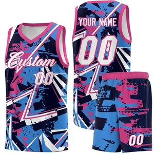 Ensemble d'uniformes de basketball personnalisés pour adultes unisexes, blanc et rose, en jersey respirant en polyester avec transfert thermique, par Alexandria Industries - Product Image 5