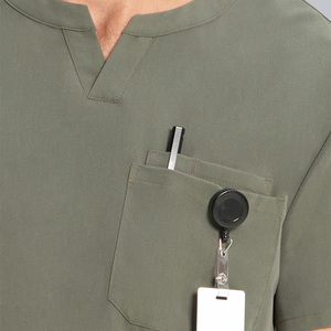 Premium Quality Doctor Nursing <b>Scrubs</b> Jersey Short Sleeve V-Neck With Chest Pocket Unisex <b>Scrub</b> <b>Tops</b> For Doctor - Product Image 5