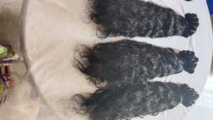 TRP 100% Natural Remy Wavy Black Virgin Indian Temple Hair <b>Extensions</b> High Quality Weaving <b>Braiding</b> Machine Double Weft Perm - Product Image 5