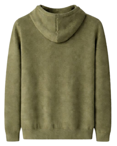 Sudadera con Capucha Personalizada para Hombre, Color Verde Oliva, de Algodón y Felpa, Manga Larga, Informal, con Capucha con Cordón Ajustable, Ropa de Calle para Invierno - Product Image 5