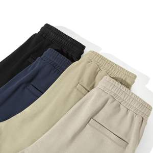 Wholesale Custom Logo Street Style Cotton <b>Men</b> <b>Trousers</b> 380g Loose Fit <b>Cuffed</b> Jogger Pants for <b>Men</b> - Product Image 6