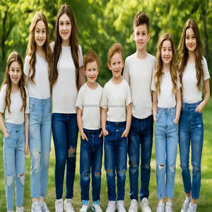 Vente en gros de jeans et pantalons en denim évasés pour filles, mode décontractée printemps-automne, pantalons pour enfants, jeans pour enfants - Product Image 1