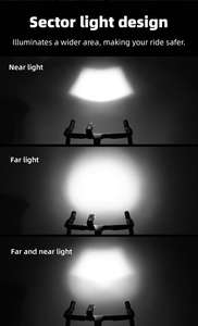 Mini luz delantera de bicicleta de alto lumen, equipo de iluminación de conducción nocturna con linterna trasera fija, juego de luces delanteras y traseras - Product Image 4