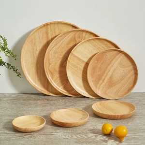 Tabla Redonda de Madera de Acacia Natural para Servir, Plato de Madera para Servir Alimentos, Tabla de Charcutería, Plato para Quesos, Plato para la Cena, Cocina - Product Image 1