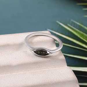 Green Tourmaline Marquise Cut <b>Ring</b> Sterling <b>Silver</b> Engagement <b>Ring</b> Proposal Gift For Women - Product Image 5