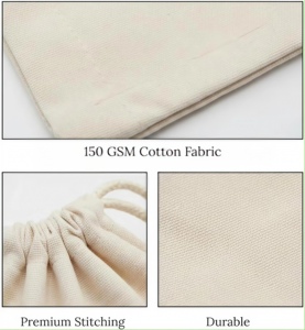 Eco-Friendly Pure Color <b>Canvas</b> <b>Drawstring</b> Mini <b>Bag</b> with Letter Pattern Extra Large Size Jewelry Cosmetics Exhibition Storage - Product Image 6