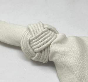 White Jute Eco-Friendly Durable Camping Napkin <b>Ring</b> <b>Circle</b> Shape - Product Image 1