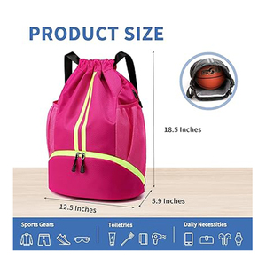 SHAGHAF SPORTS WEAR Custom Blue Microfiber <b>Drawstring</b> Backpack Men Women | <b>Waterproof</b> Sports Gym <b>Bag</b> | Lightweight Travel 50-70L - Product Image 2