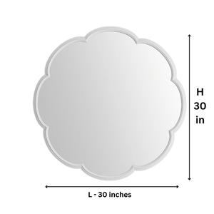 Miroir mural rond en bois d'ingénierie Smart Art, finition blanche moderne, pour dressing, salon, couloir - Product Image 6