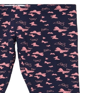 เลกกิ้งผ้าฝ้ายสีน้ำเงินกรมท่าสำหรับเด็กผู้หญิง เอวยางยืด ผ้ายืดนุ่ม กระชับพอดีตัว สวมใส่สบายทุกวัน เหมาะสำหรับฤดูร้อน - Product Image 4