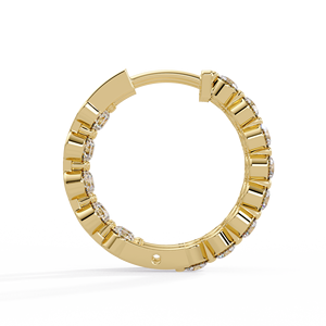 Premium Inside Out Hoop <b>Earrings</b> 14K Solid Gold Lab Grown Diamond VVS VS CVD HPHT Diamond Huggie Hoops Anniversary <b>Fine</b> Jewelry - Product Image 5