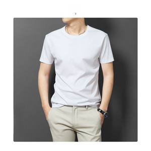 เสื้อยืดคอกลมทรงหลวมผ้าฝ้ายสีพื้น 180 กรัม ปักโลโก้ตามสั่ง ราคาโรงงานบังกลาเทศจีน สำหรับผู้ชาย - Product Image 4