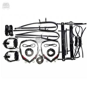 Arnés completo de cuero 100% para caballo Diplomat Pair, para conducción, en negro y marrón, al por mayor - Product Image 1