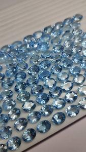 Topacio Azul Cielo AAA, Gema Redonda Facetada |   Piedras Sueltas Calibradas de 10mm–15mm para Joyería, Precio al por Mayor, Lote de Topacio - Product Image 4