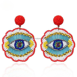 Pendientes de Aro con Cuentas Verdes, Joyería Colorida para Fiestas, Estilo Bohemio, Accesorios de Moda Unisex, Venta al por Mayor 2025 - Product Image 6