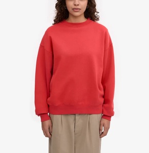 Camiseta de Manga Larga para Mujer, Cuello Redondo, 100% Algodón, Color Rojo Mandarina, Ecológica, Suave, Anti-Pilling, Corte Regular - Product Image 2