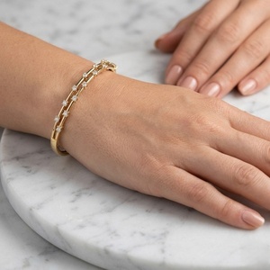 1.35CTW Round Set Double Row Diamond <b>Bangle</b> <b>Bracelet</b> - Product Image 1