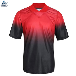 Maillot de football d'équipe noir et rouge, qualité supérieure, prix de gros, pour rester au frais et confortable lors des matchs - Product Image 1