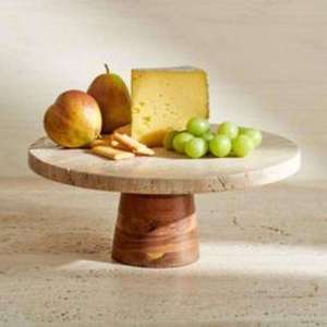 Nuevo Diseño Ecológico: Soporte Decorativo de Madera para Tartas con Cúpula de Cristal y Tabla de Cortar Artesanal Superior - Product Image 4