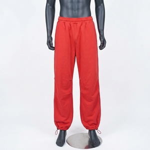 Joggers décontractés pour hommes en Spandex/Nylon légers, coupe ample, respirants, séchage rapide, délavage acide, plissés à l'avant, avec cordon de serrage et bas resserrés - Product Image 1