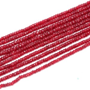3 Hilos de Cuentas de Rubí Natural Facetadas AAA+ de 13 Pulgadas para la Elaboración de Joyería de Lujo - Product Image 4