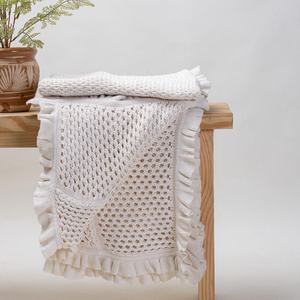 <b>Blanket</b> Manufacturer 100% Natural Cotton <b>Knit</b> Throw <b>Blanket</b>,Soft Warm Cozy Lightweight Decorative <b>Blanket</b> With Tassels - Product Image 5