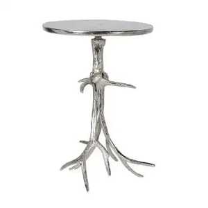 Vintage Antique Bronze <b>Side</b> <b>Table</b> <b>Round</b> Metal Pedestal End <b>Table</b> Classic Tripod Base Coffee <b>Table</b> for Luxury Living Room - Product Image 5