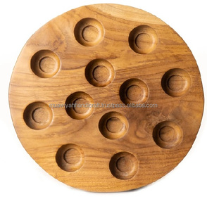 ถาดไข่ไม้ทรงกลมสำหรับเครื่องครัวถาดไข่ตกแต่งบนโต๊ะในบ้าน - Product Image 1