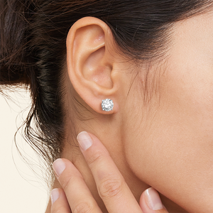 Boucles d'oreilles clous en diamant rond brillant pour femme, couleur G, cultivé en laboratoire, certifié IGI, style classique - Product Image 6
