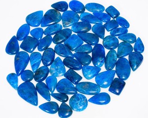 Lote de Cabujones de Apatita Azul, Piedras Preciosas Naturales Azules Pulimentadas, Piedras Sueltas al por Mayor, Suministros para la Fabricación de Joyería - Product Image 1